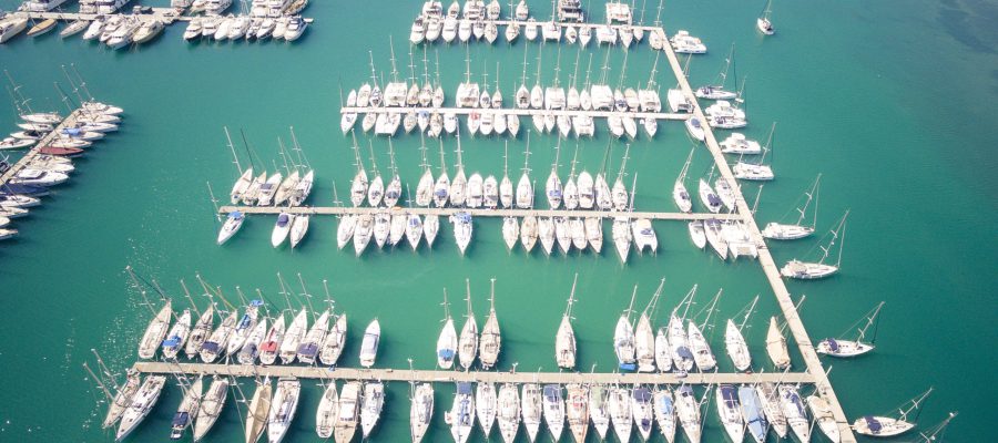 White boats on body of water